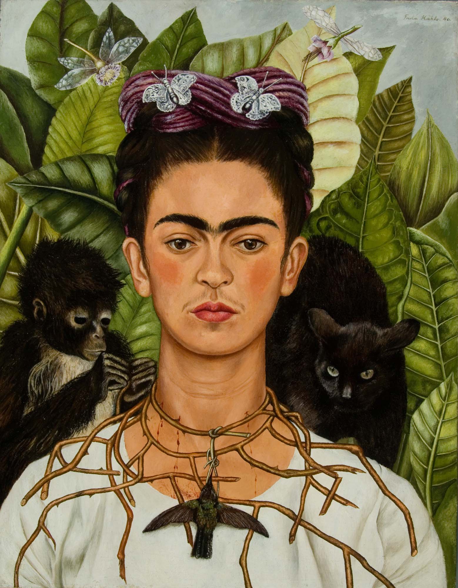 Frida Kahlo - Self-Portrait with Thorn Necklace and Hummingbird